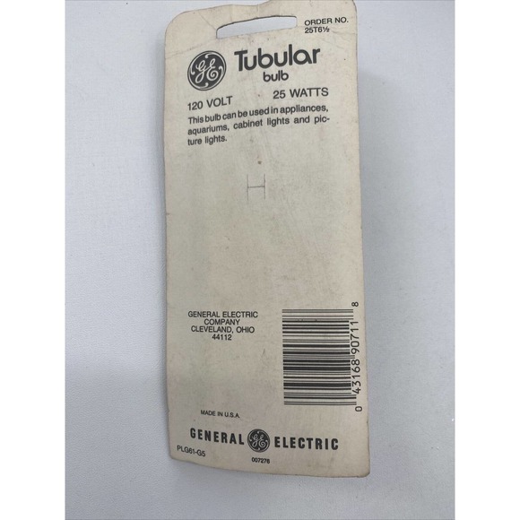 GE Tubular Clear 25 Watt T6-1/2 Light Bulb QTY-1 Bayonet 25T6 1/2 - Picture 9 of 9